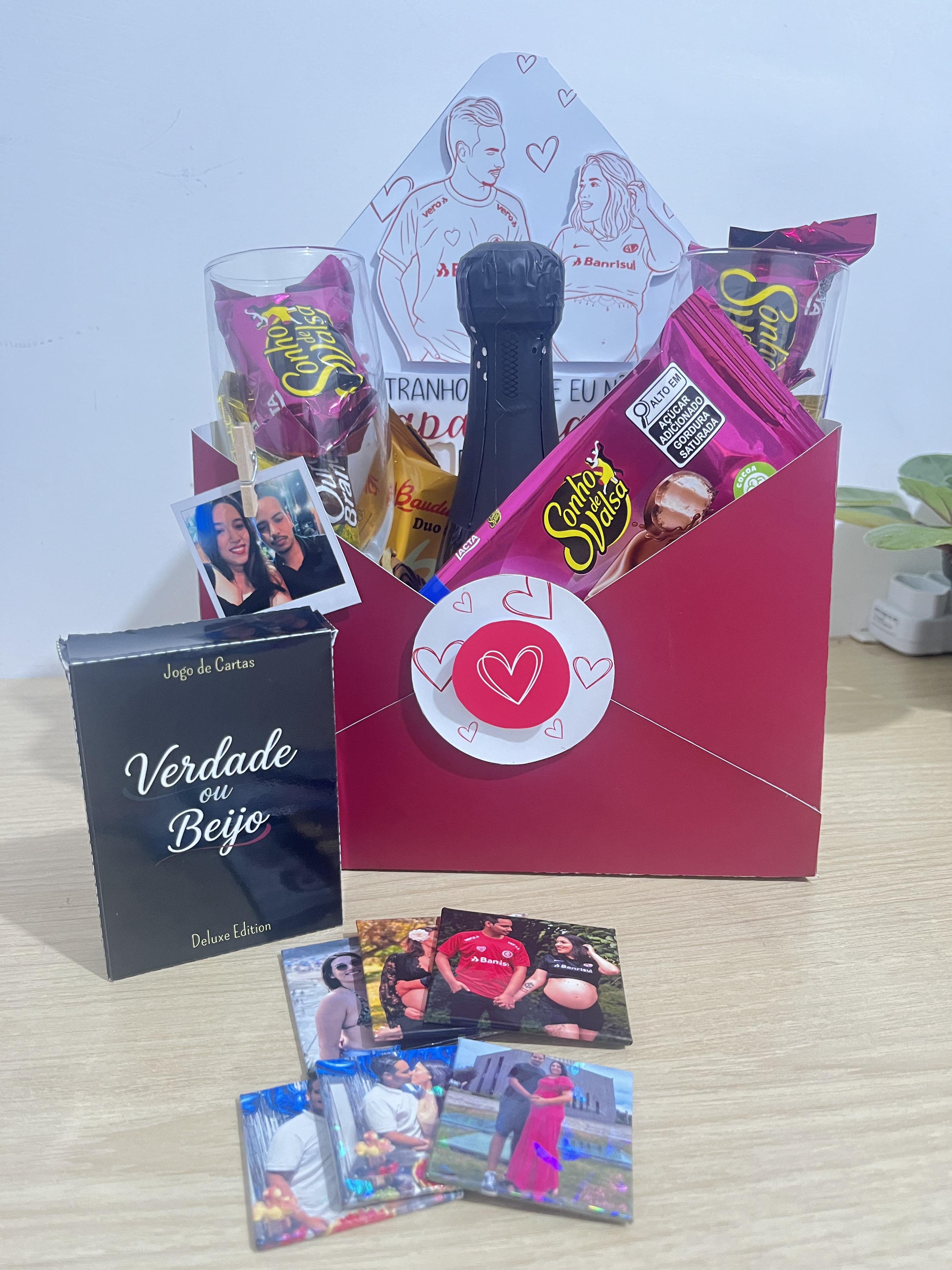 Kit Presente Caixa Envelope — Dia dos Namorados