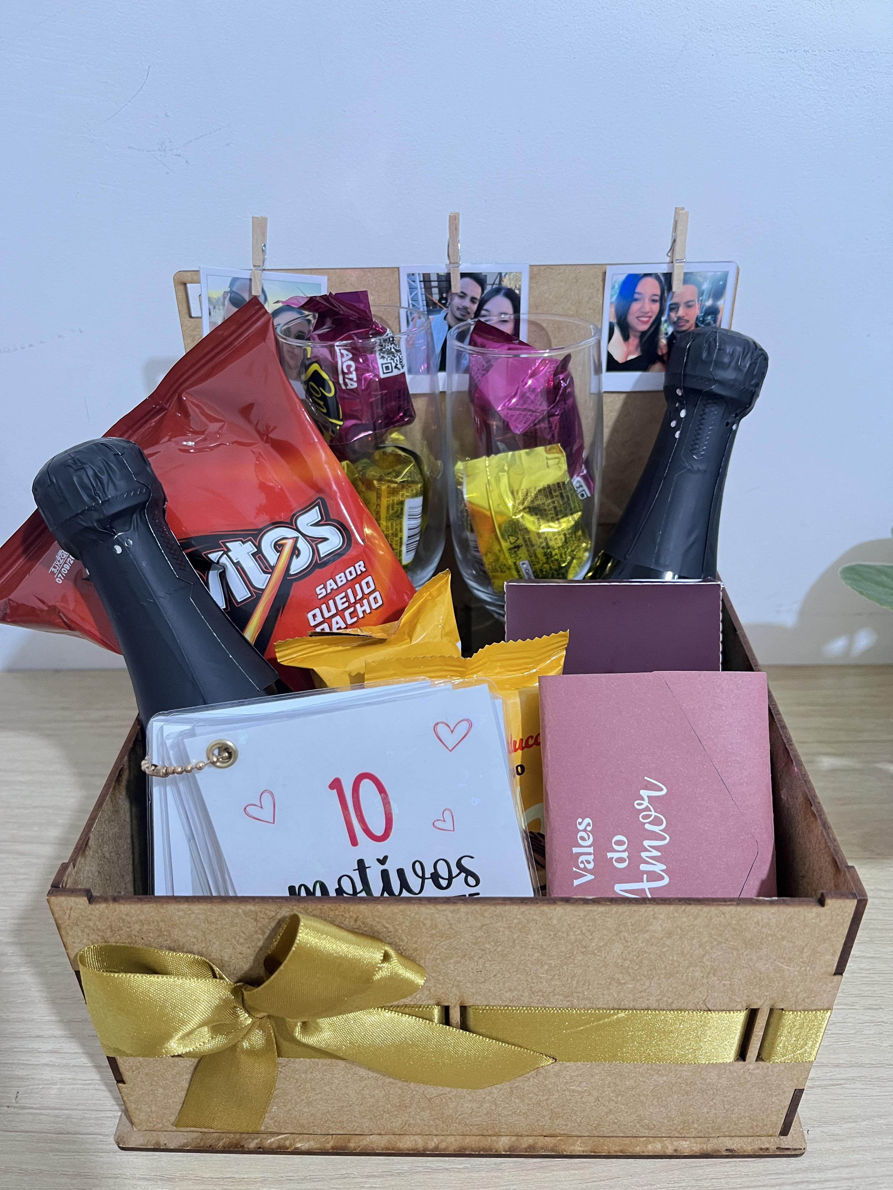 Kit Presente Caixa MDF — Dia dos Namorados