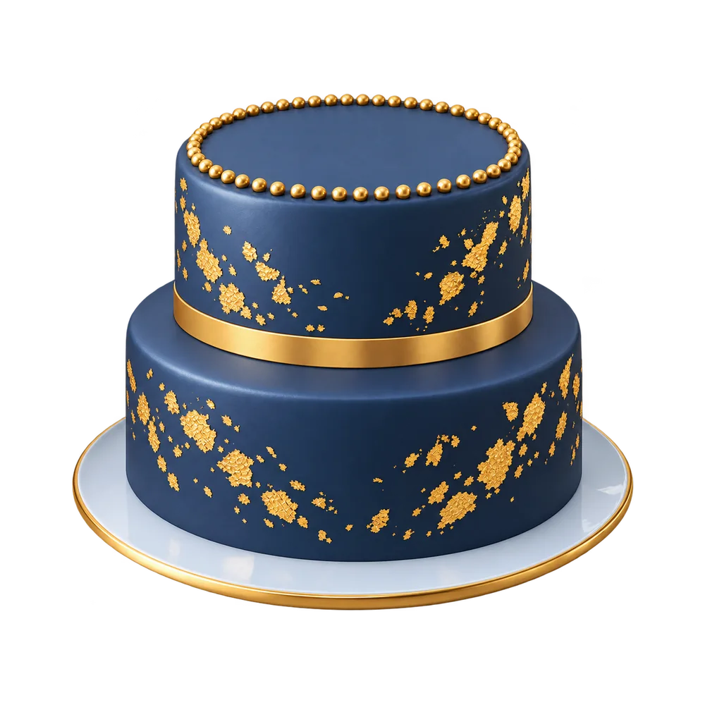 Bolo do tema Azul Elegante