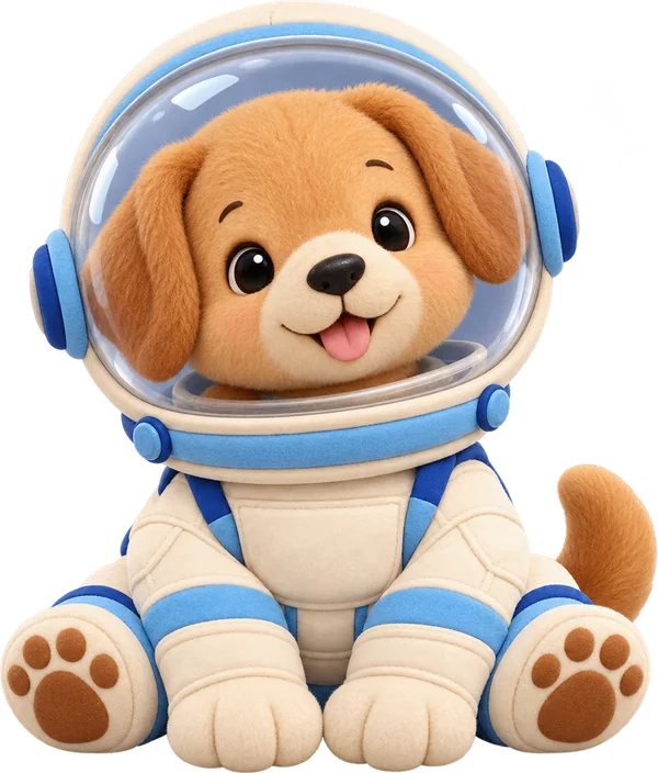 Cachorrinho astronauta do convite Astronauta