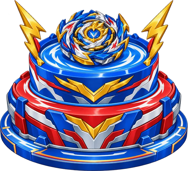 Bolo em forma de arena do convite Beyblade