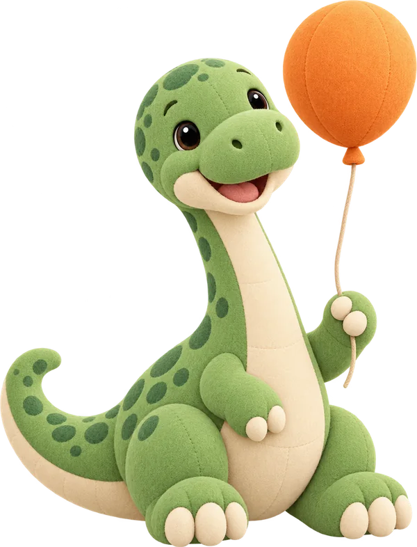 Pescoçudo com balão do convite Dinossauros