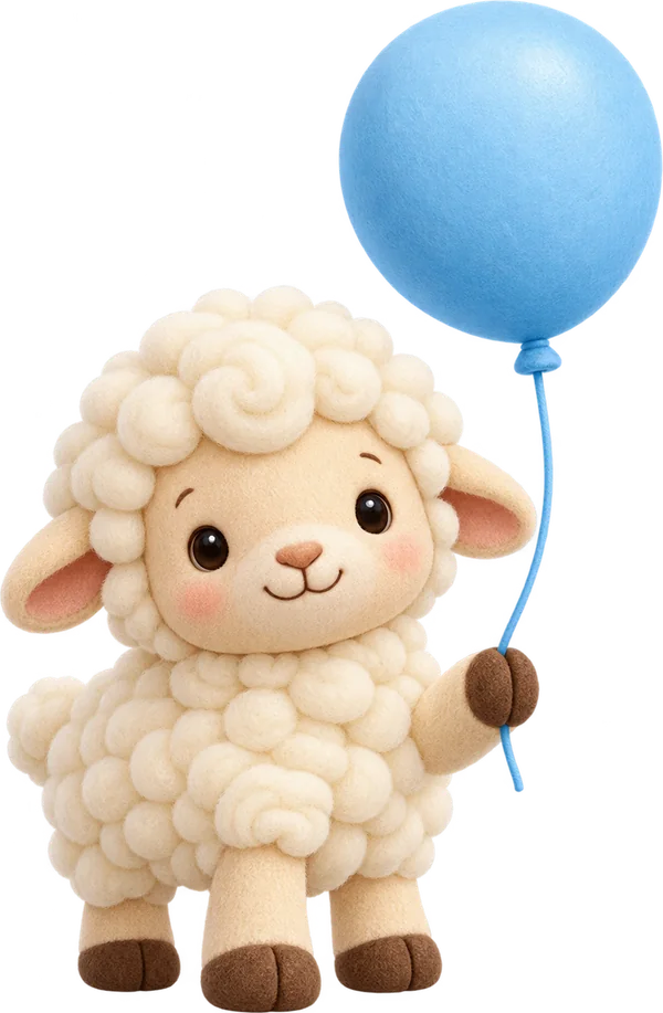 Ovelhinha com balão do convite Fazendinha