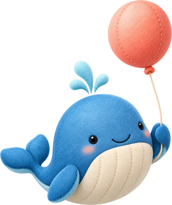 Baleinha com balão do convite Fundo do Mar