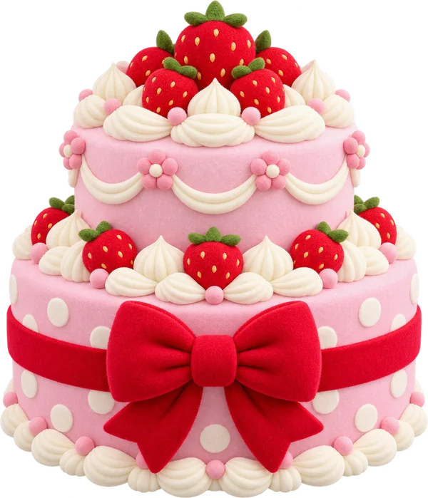 Bolo de morango do convite Hello Kitty