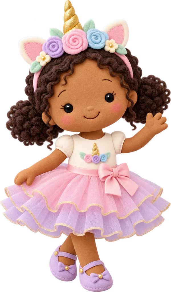 Menina com tiara de unicórnio do convite Unicórnio
